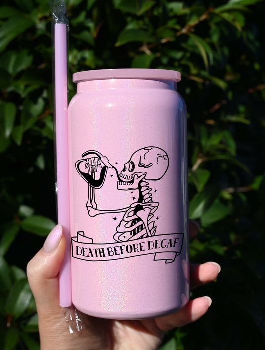Death Before Decaf Skeleton Libbey Cup