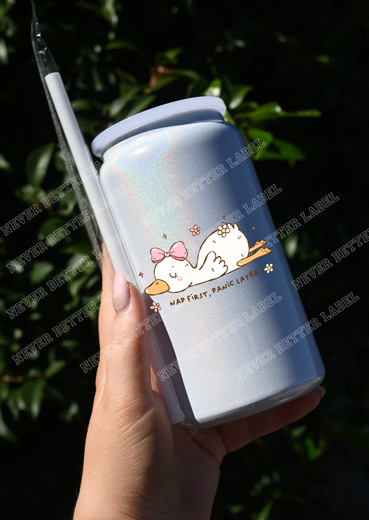 Nap First, Panic Later  - Insulated Shimmer Cup 16oz (473ml)