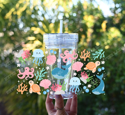 Ocean Animals - Glitter Filled Stadium Cup