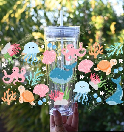 Ocean Animals - Glitter Filled Stadium Cup