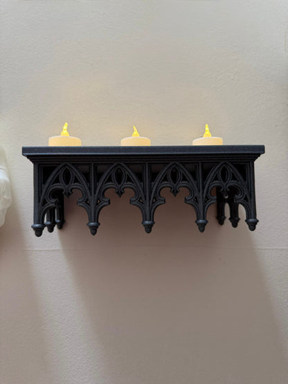 Gothic Cathedral Wall Shelf — 3D Printed Altar Decor