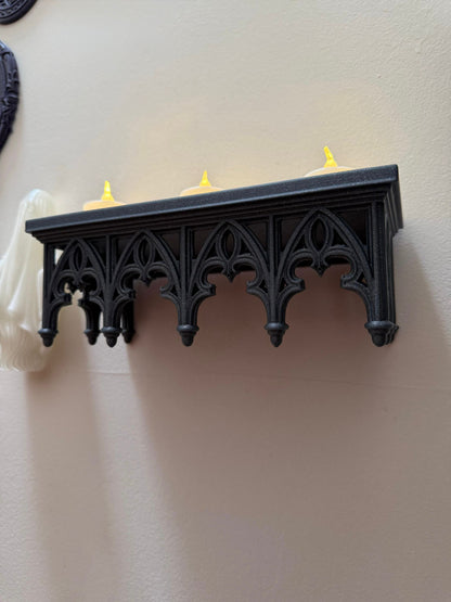 Gothic Cathedral Wall Shelf — 3D Printed Altar Decor