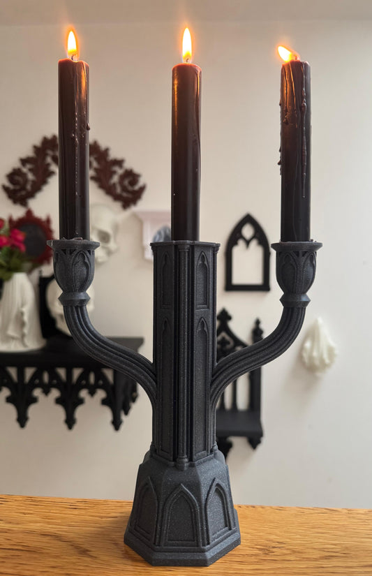 Gaslight Candle Holder — 3D Printed Gothic Candelabra