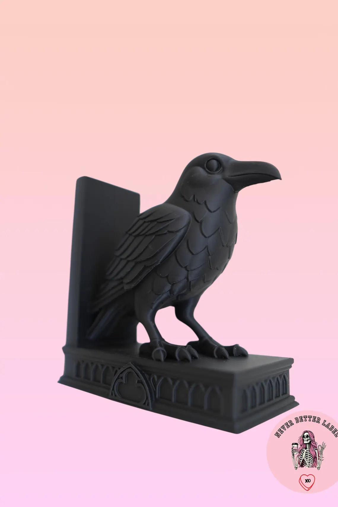Gothic Raven Bookend