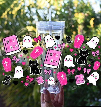 Pink Black Ghost - Glitter Filled Stadium Cup