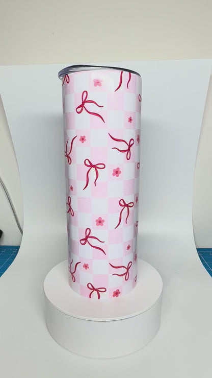 Pink Coquette Bows 20oz (590ml) Insulated Tumbler - Stainless Steel