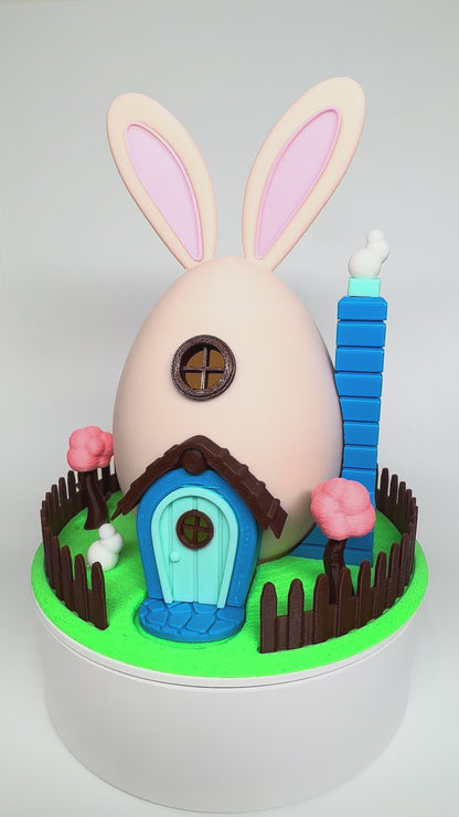 Easter Bunny House Ornament (With Glow-in-the-Dark Trees)