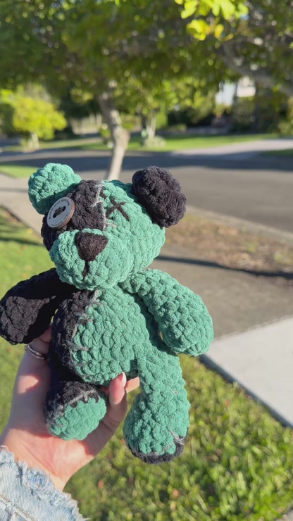 🧸 Zombie Bear Crochet Plush 🧟‍♂️