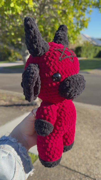 🐮 Devil Cow Crochet Plush 🖤❤️