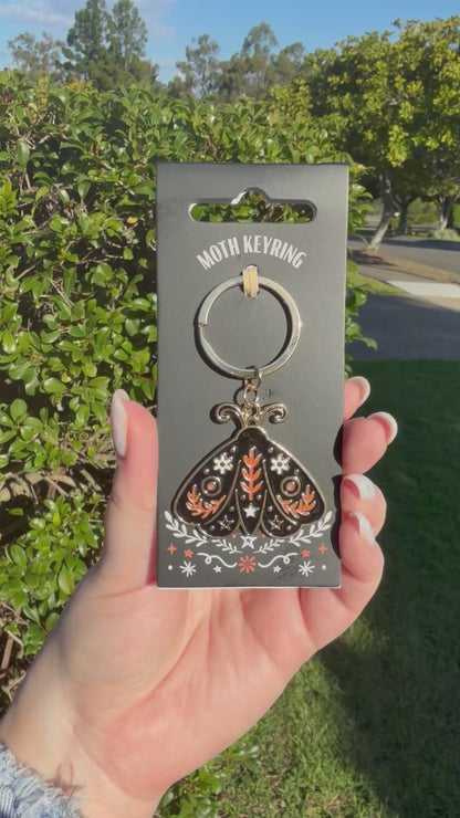 ✨  Nocturne Moth Enamel Keyring 🖤