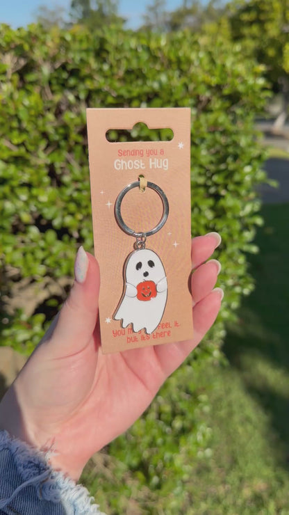 Ghost Hug Enamel Keyring 🎃👻