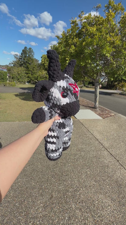 🖤  Brimstone - Jumbo Devil Cow Crochet Plush 🐮