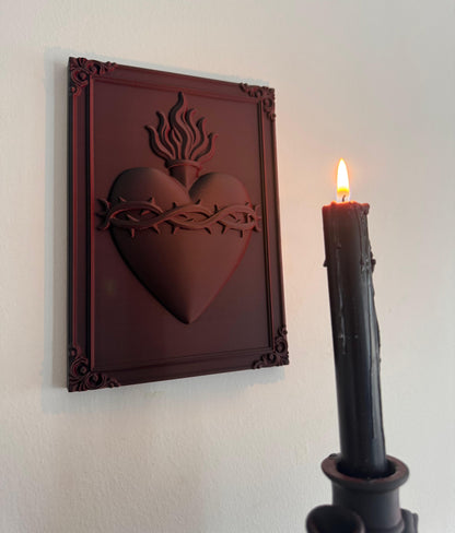 Sacred Heart Wall Plaque with Crown of Thorns